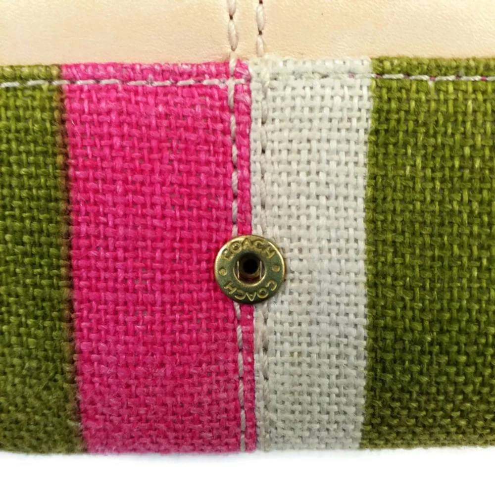 Coach 42567 Bonnie Hampton Legacy Multicolor Stripe Canvas & Leather Wallet Ret. - Picture 10 of 14